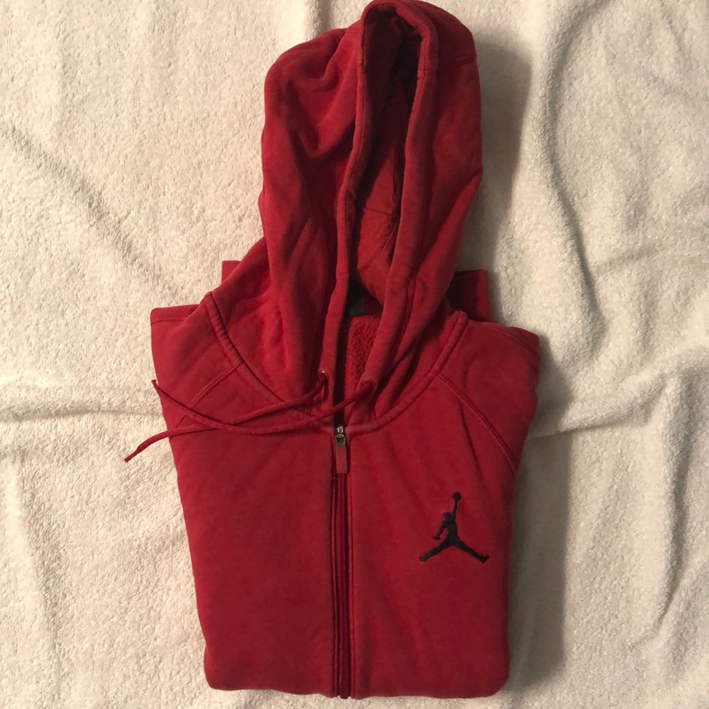 Air Jordan red zip up sweater size medium mens